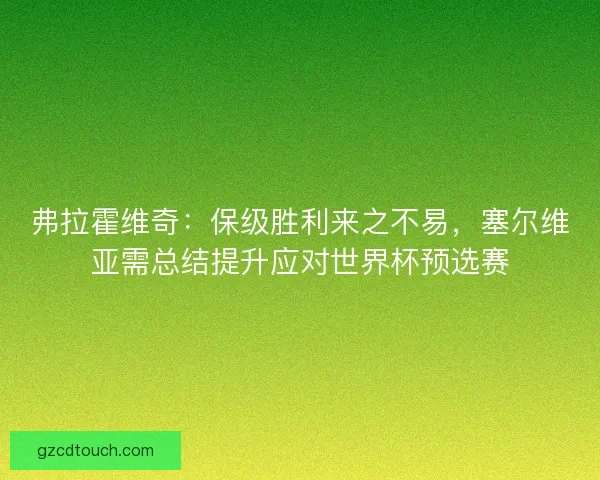 弗拉霍维奇:保级胜利来之不易,塞尔维亚需总结提升应对世界杯预选赛 弗拉霍维奇:保级胜利来之不易,塞尔维亚需总结提升应对世界杯预选赛